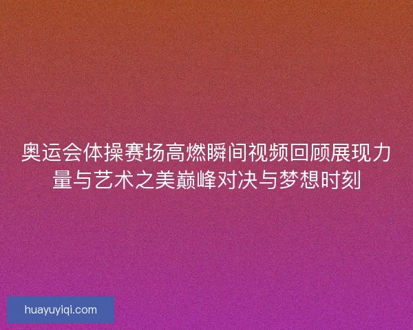 奥运会体操赛场高燃瞬间视频回顾展现力量与艺术之美巅峰对决与梦想时刻